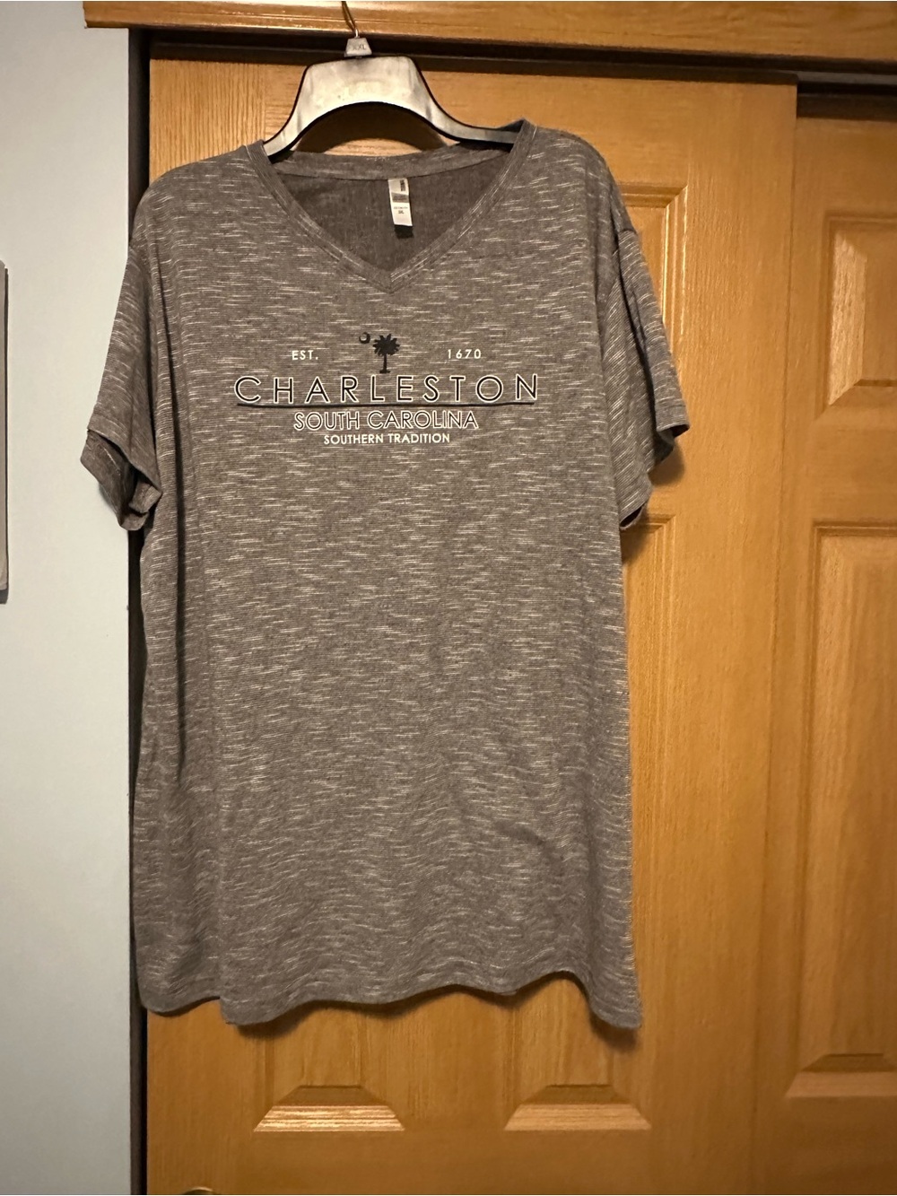 Charleston V-Neck Short Sleeve Tee - Gray